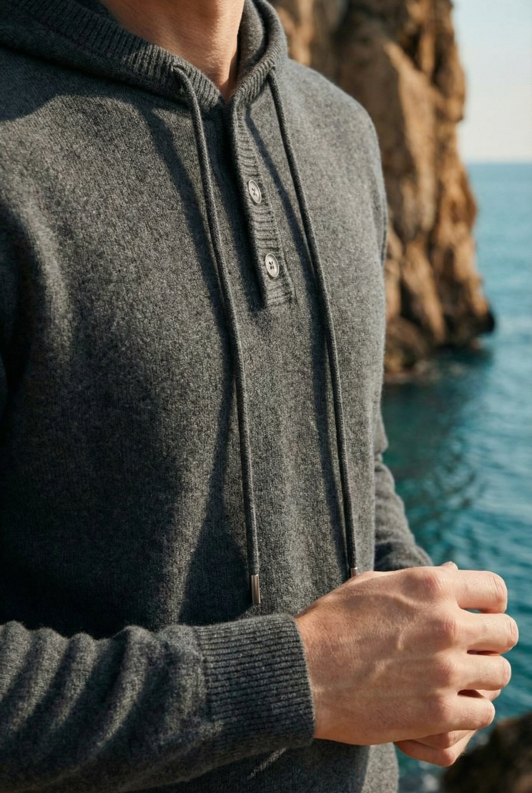 Sorelli Knit Hooded Set Dark Grey