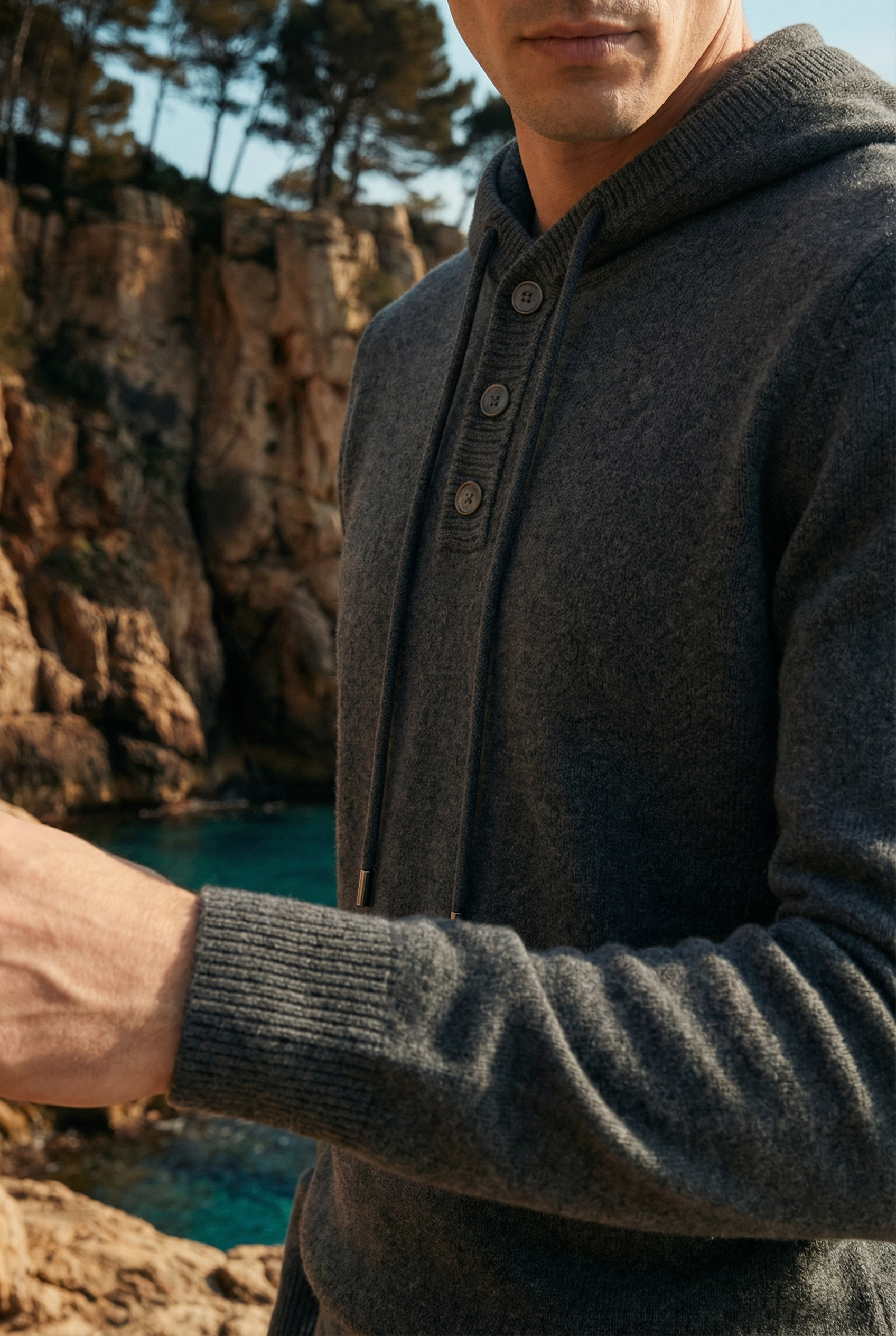 Sorelli Knit Hooded Set Dark Grey