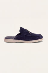 Maretti Buckle Mule Navy Blue