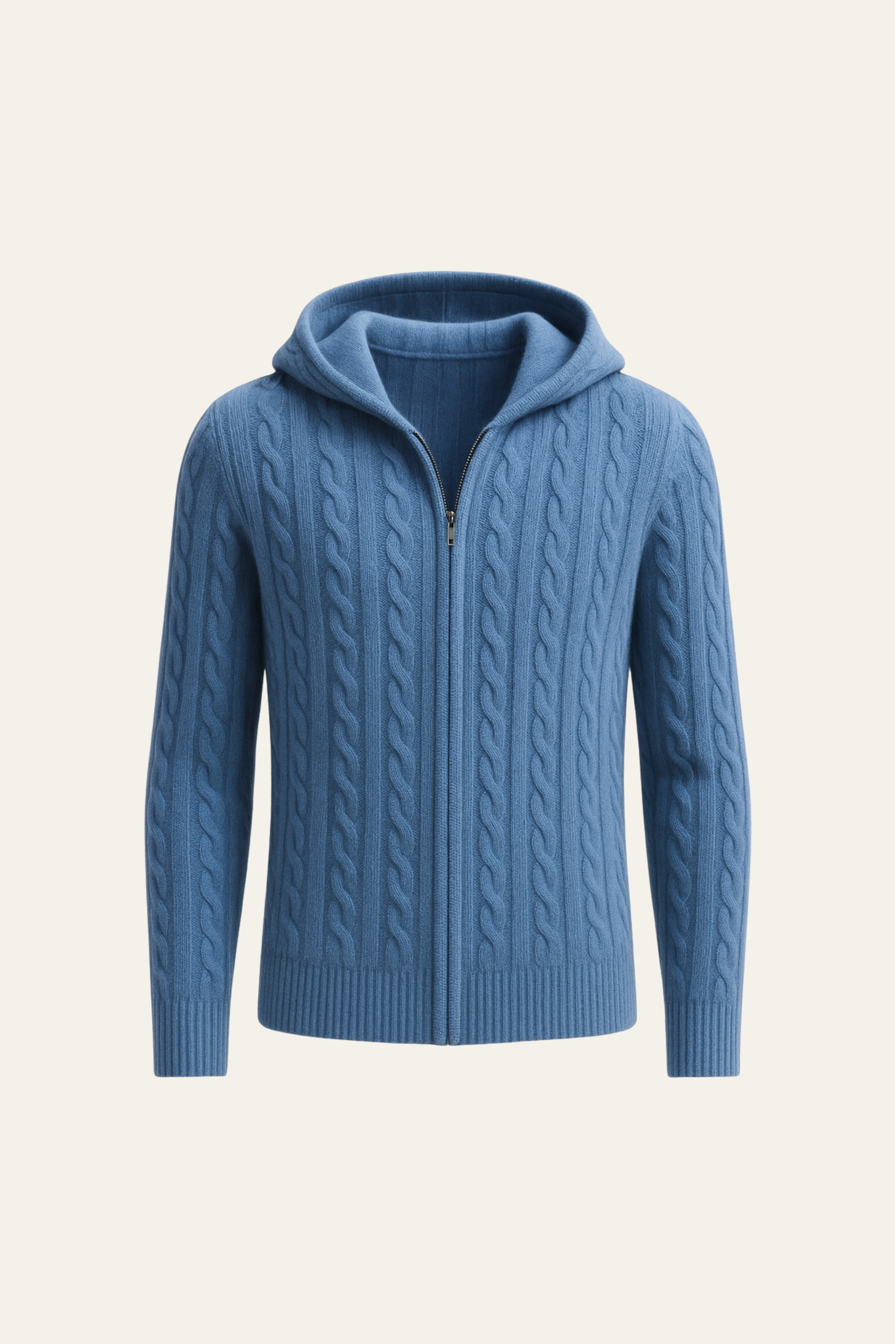 Talieri Hooded Cable Knit Blue