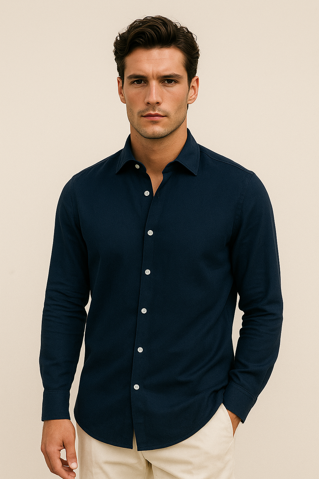 Firenze Cotton Shirt Navy