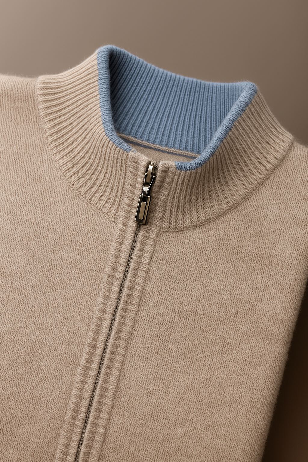 Terenzo Zip Cardigan Beige