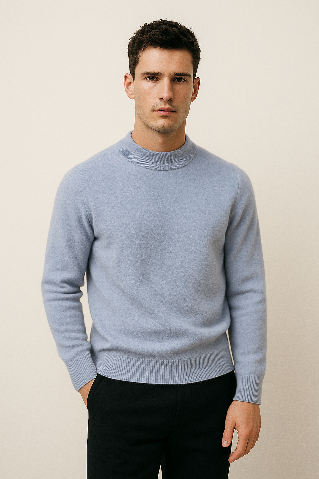 Marenzo Cashmere Crewneck Light Blue