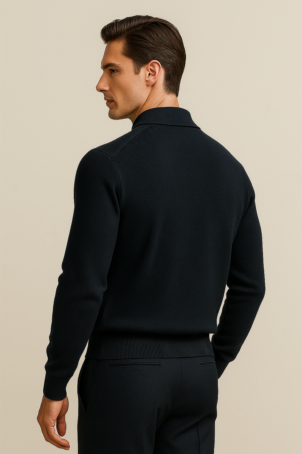 Carvelli Merino Zip Sweater Navy