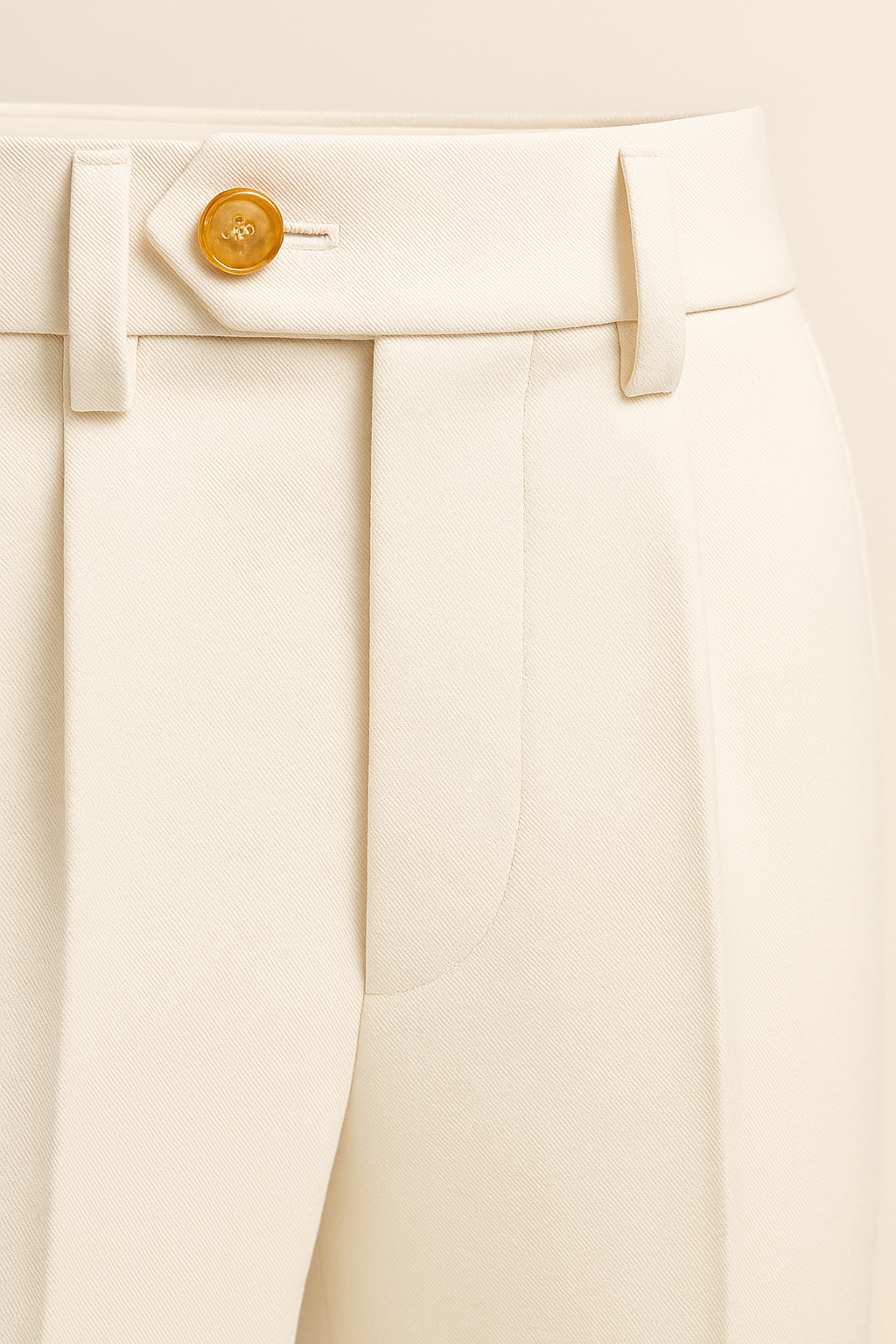 Valenti Gabardine Cotton Pantalon Ivory