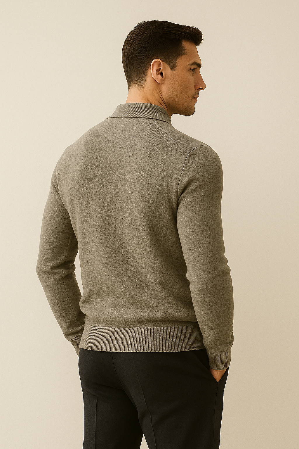 Alessandro Merino Polo Knit Grey