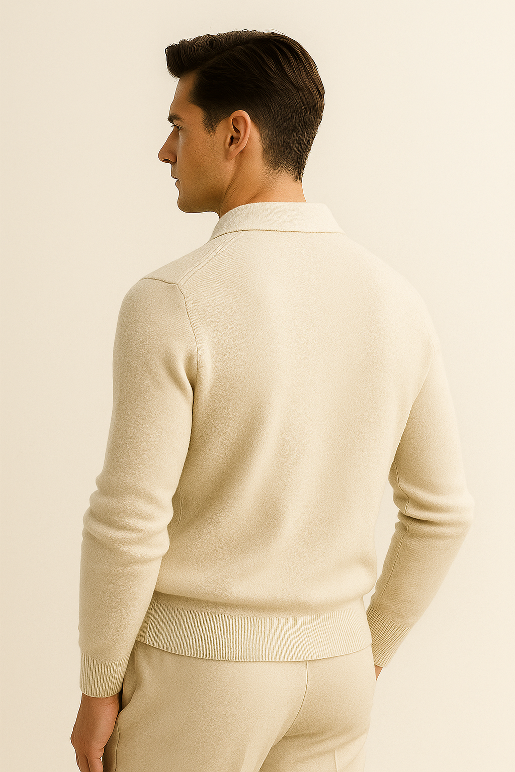 Alessandro Merino Polo Knit Beige