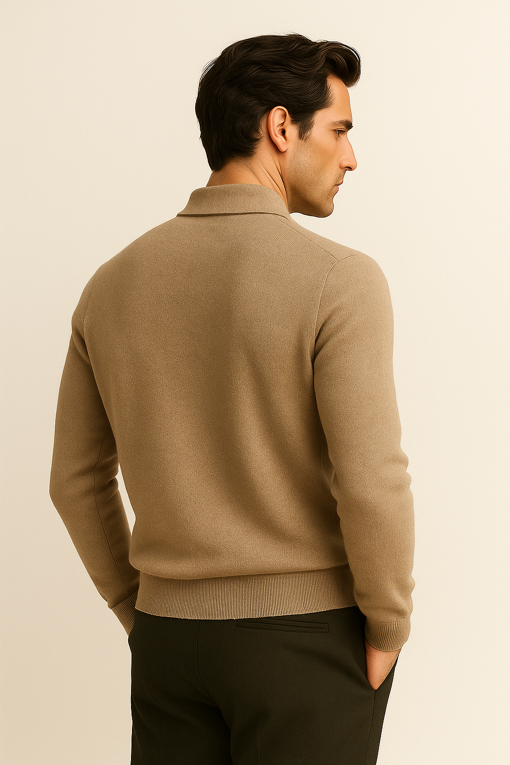 Alessandro Merino Polo Knit Taupe