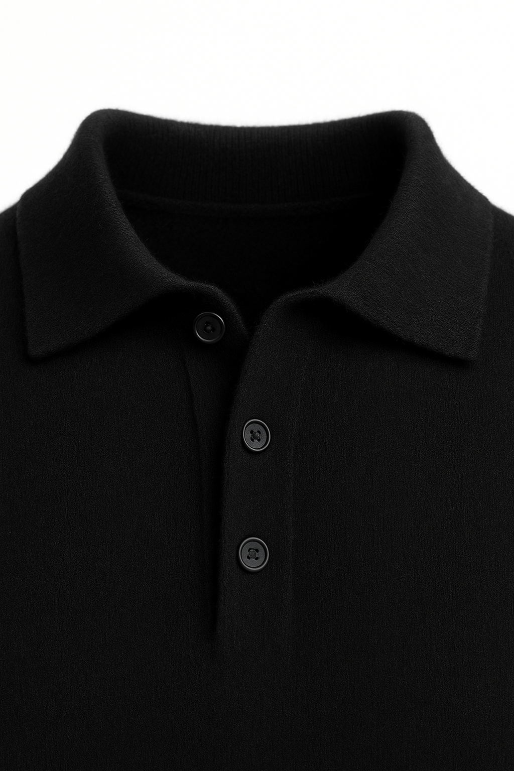 Alessandro Merino Polo Knit Black