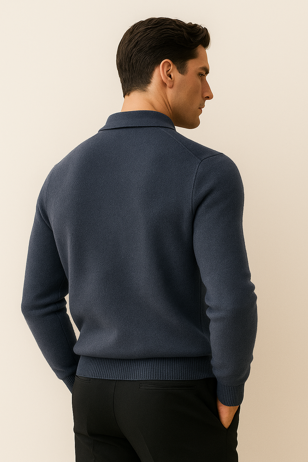 Alessandro Merino Polo Knit Blue
