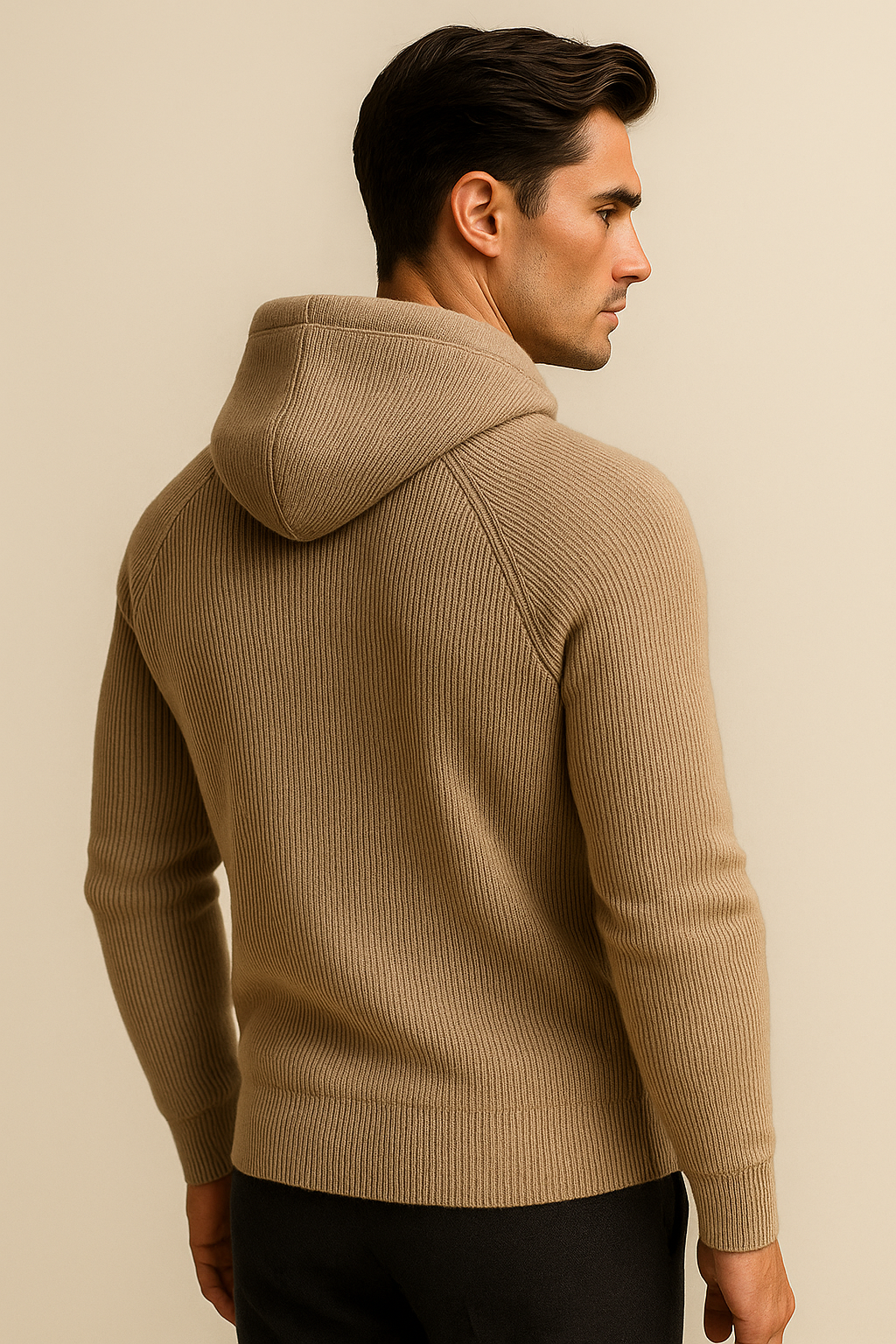 Amalfi Merino Hooded Sweater Taupe