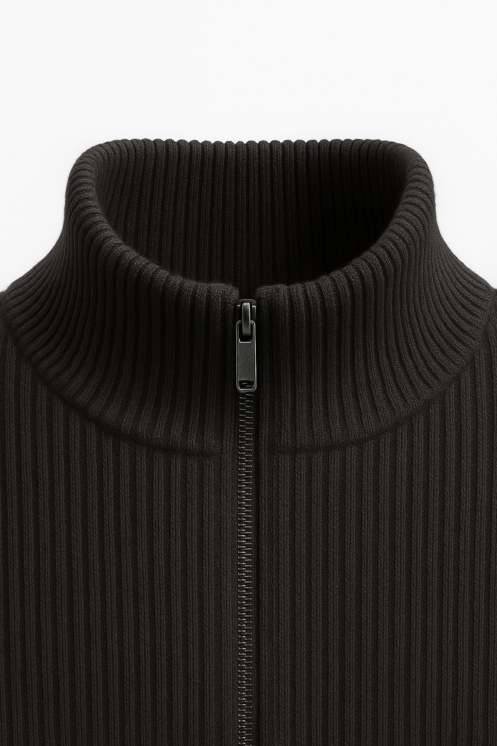 Sestino Merino Zip Knit Black