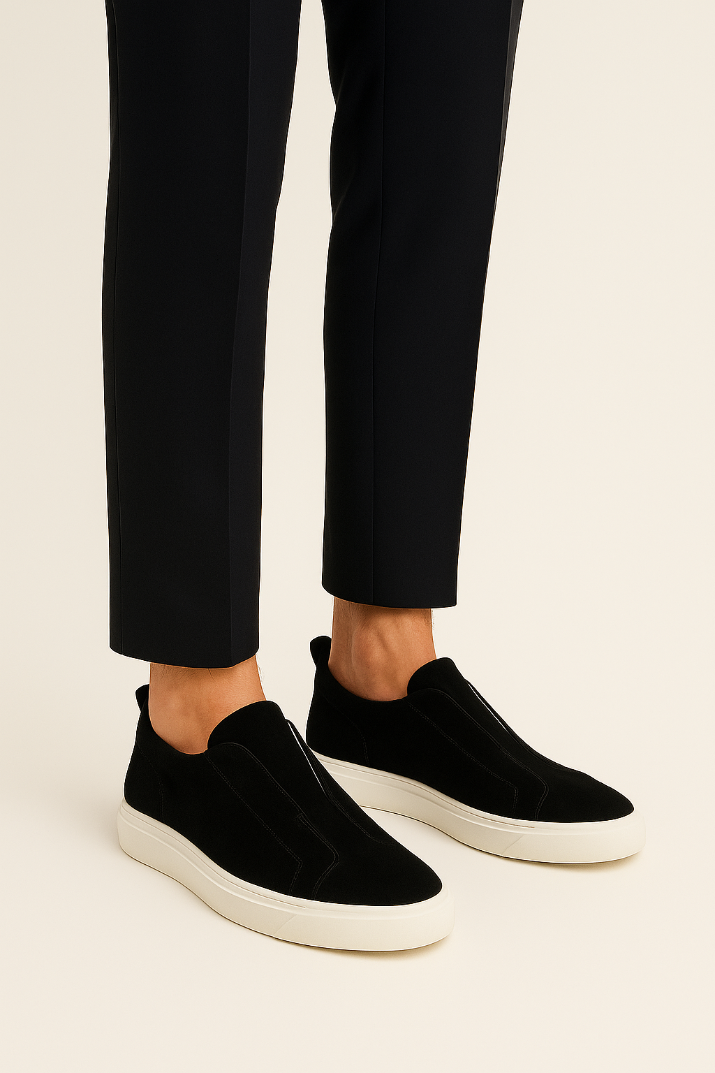 LeoMar V1 Suede Slip-On Black