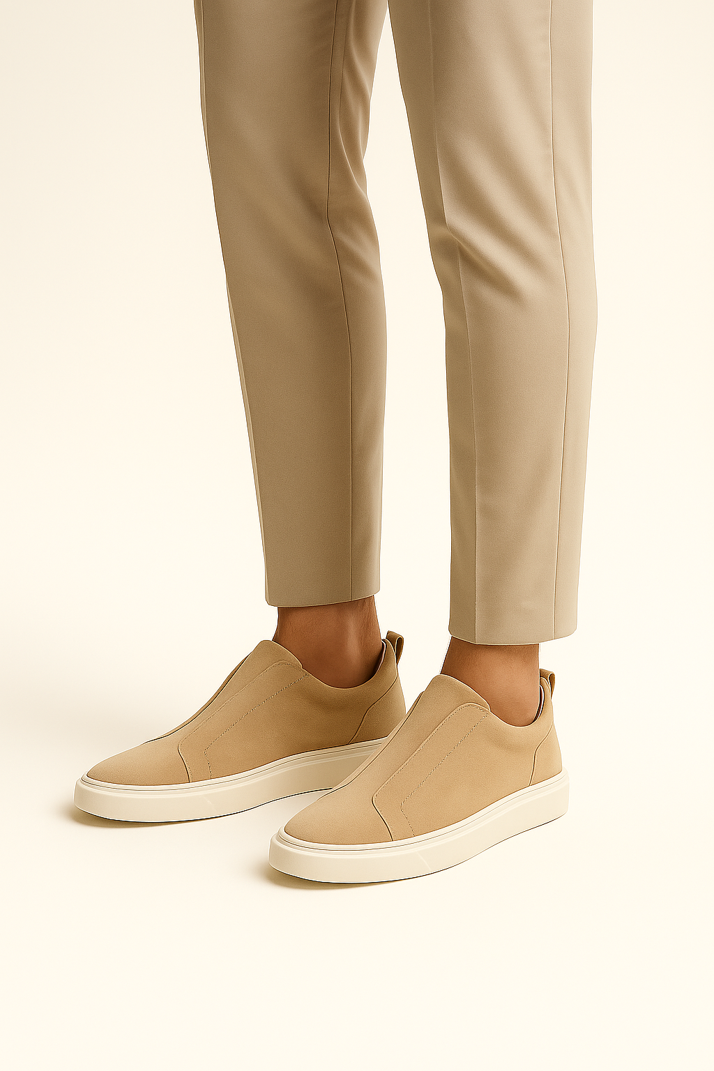 LeoMar V1 Suede Slip-On Beige