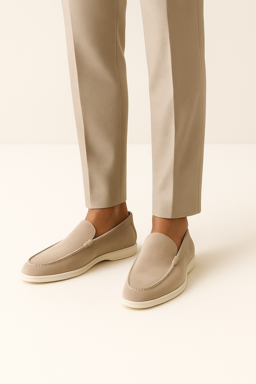 Leonis Suede Loafers Beige