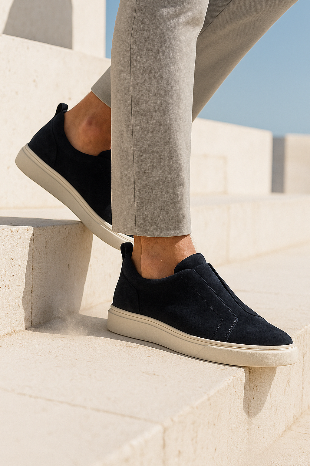 LeoMar V1 Suede Slip-On Navy