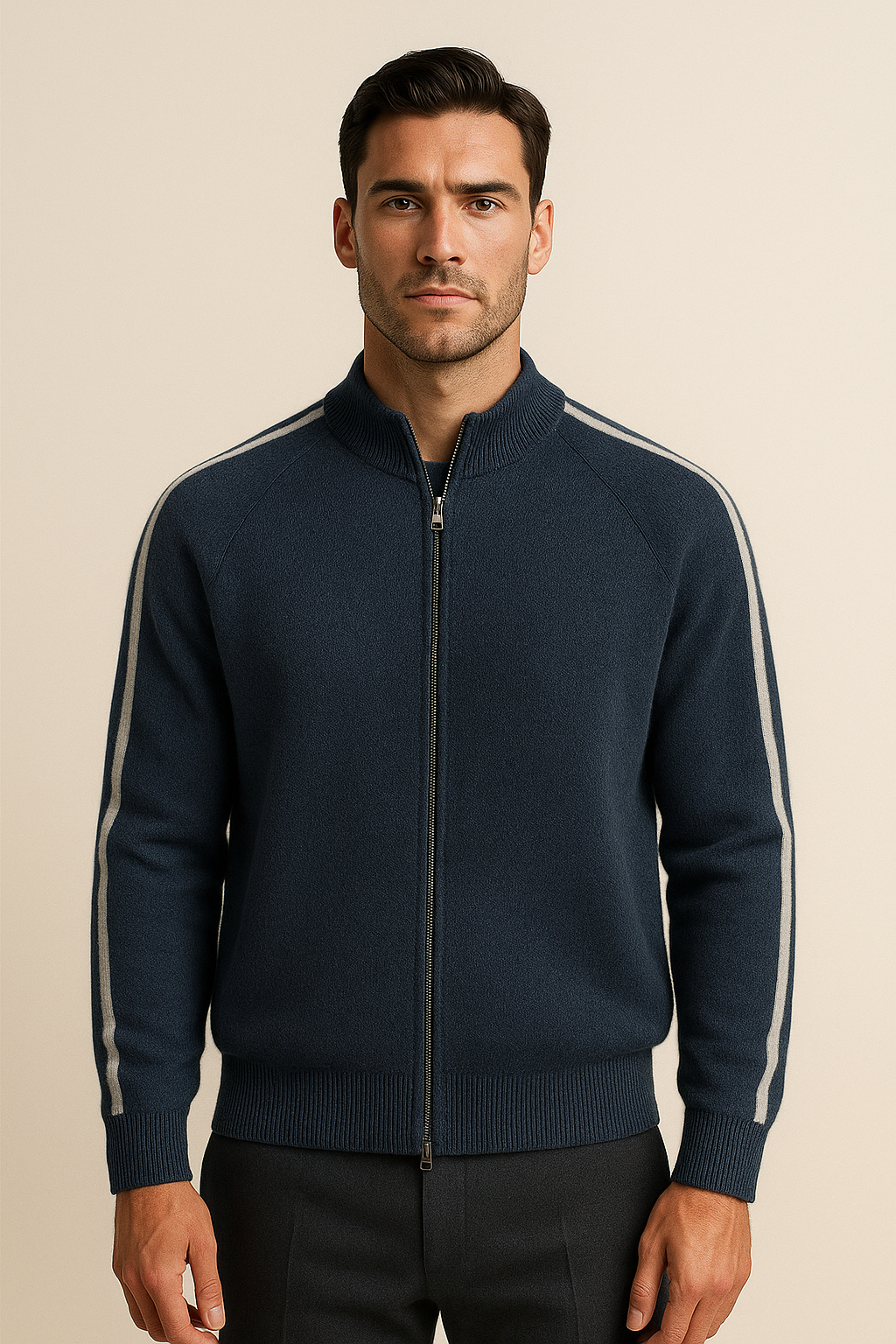 Lorenti Cashmere Zip Knit Navy