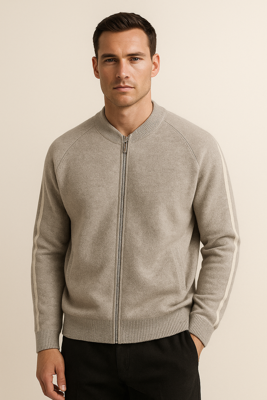 Lorenti Cashmere Zip Knit Grey