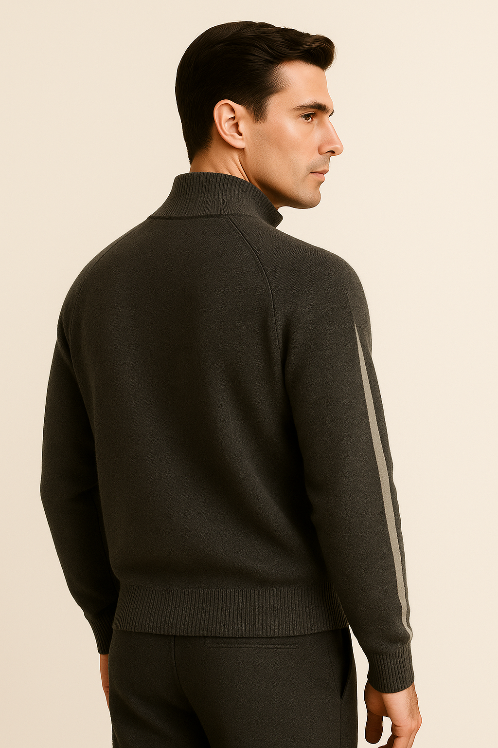 Lorenti Cashmere Zip Knit Dark Grey
