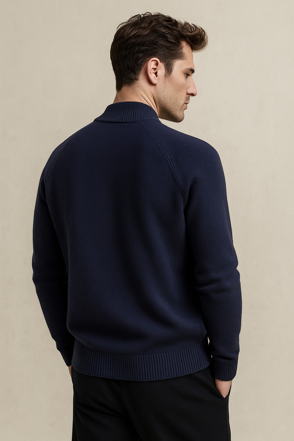 Arento Merino Cardigan Navy