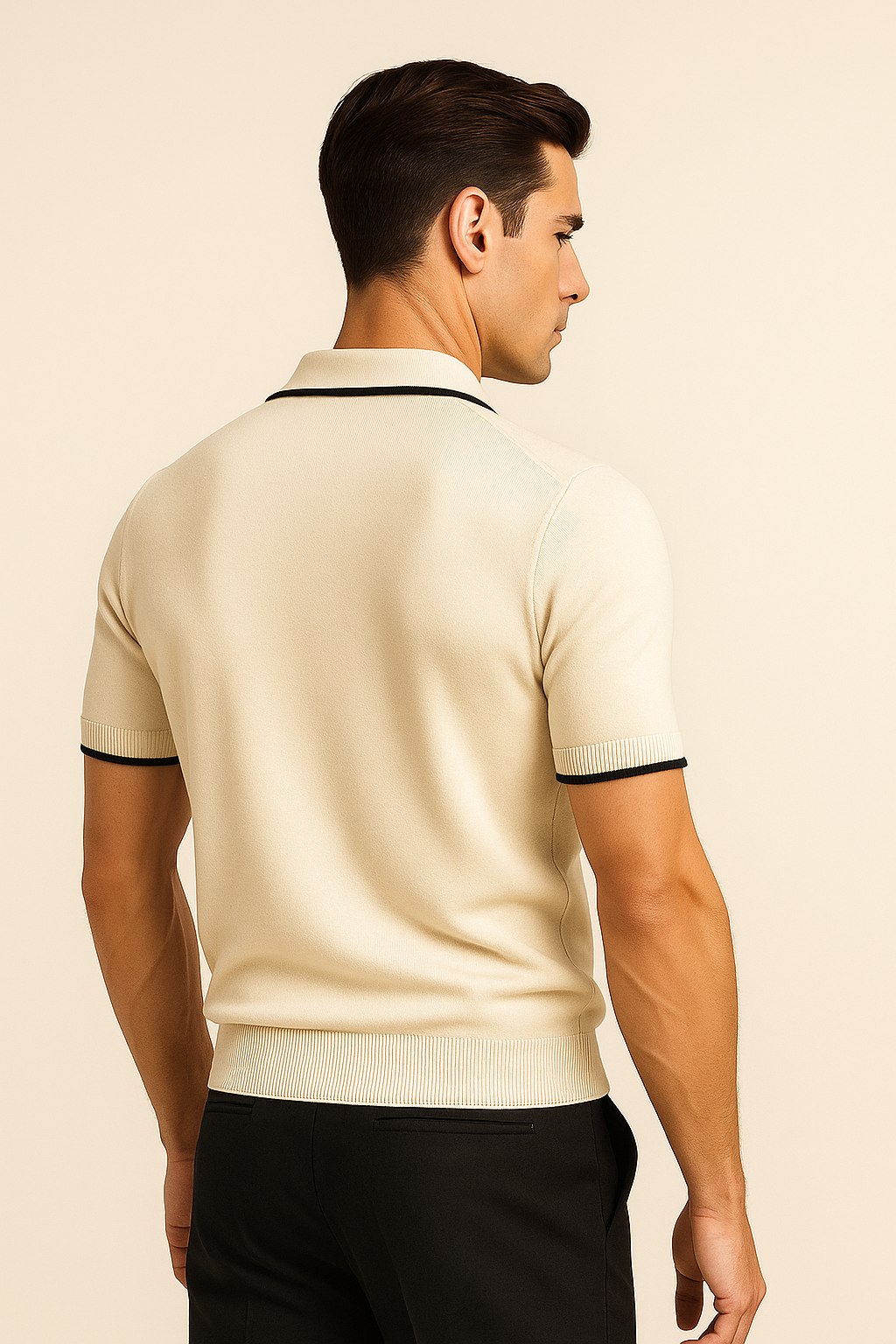 Rivoro Knitted Polo Ivory