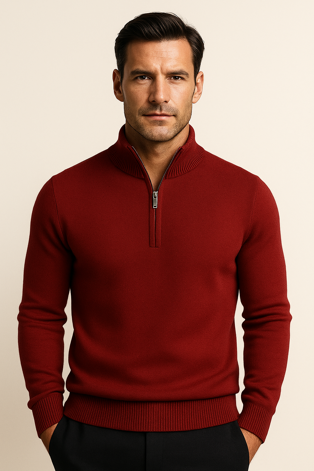 Varelli Quarter-Zip Red