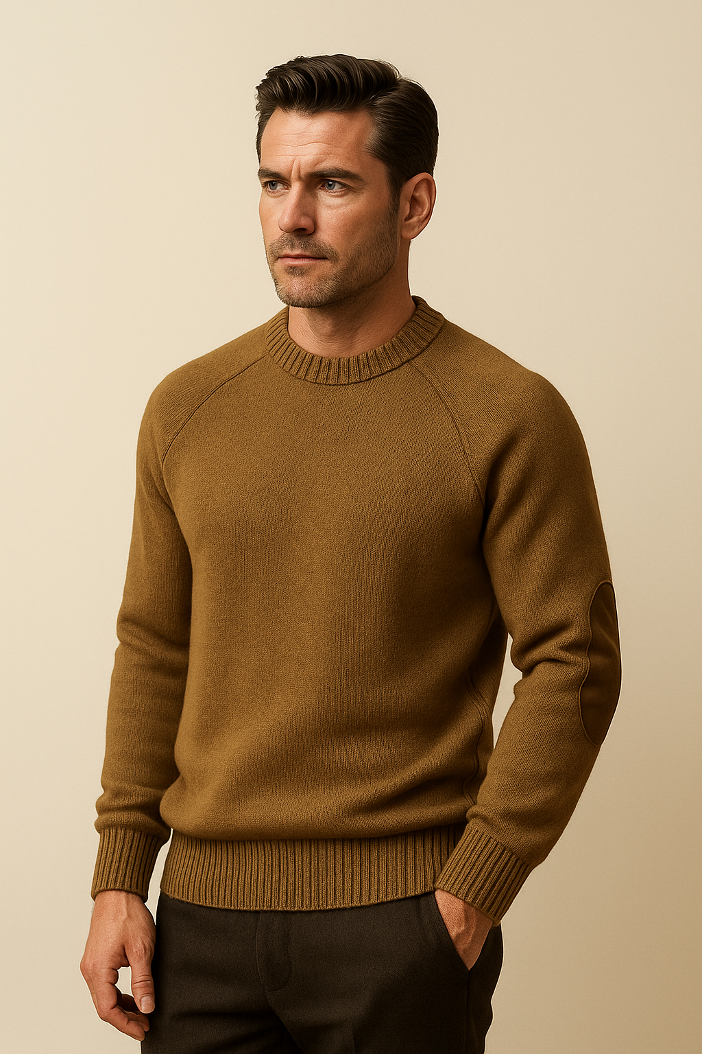 Carviano Crew Knit Khaki
