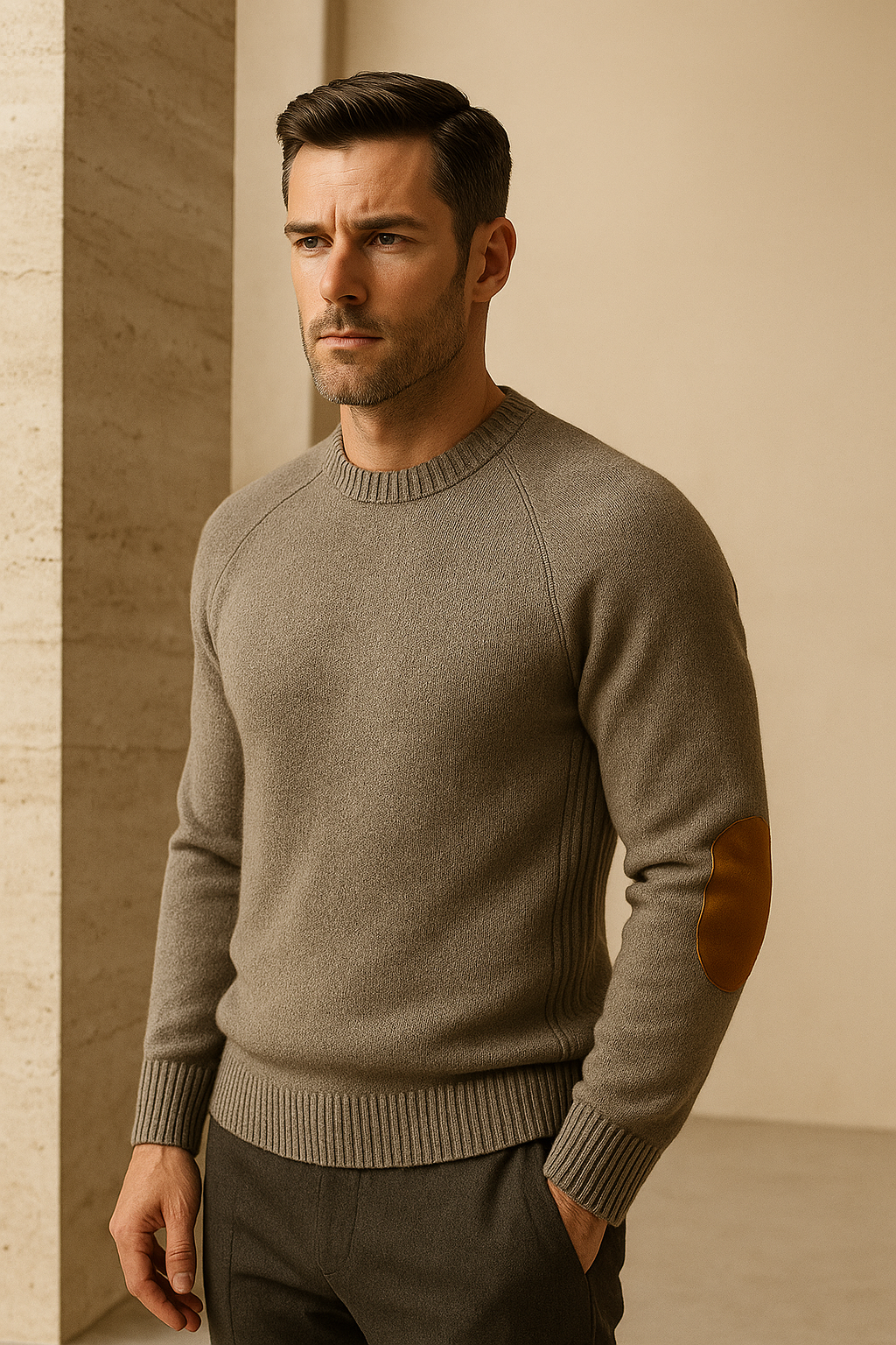 Carviano Crew Knit Grey