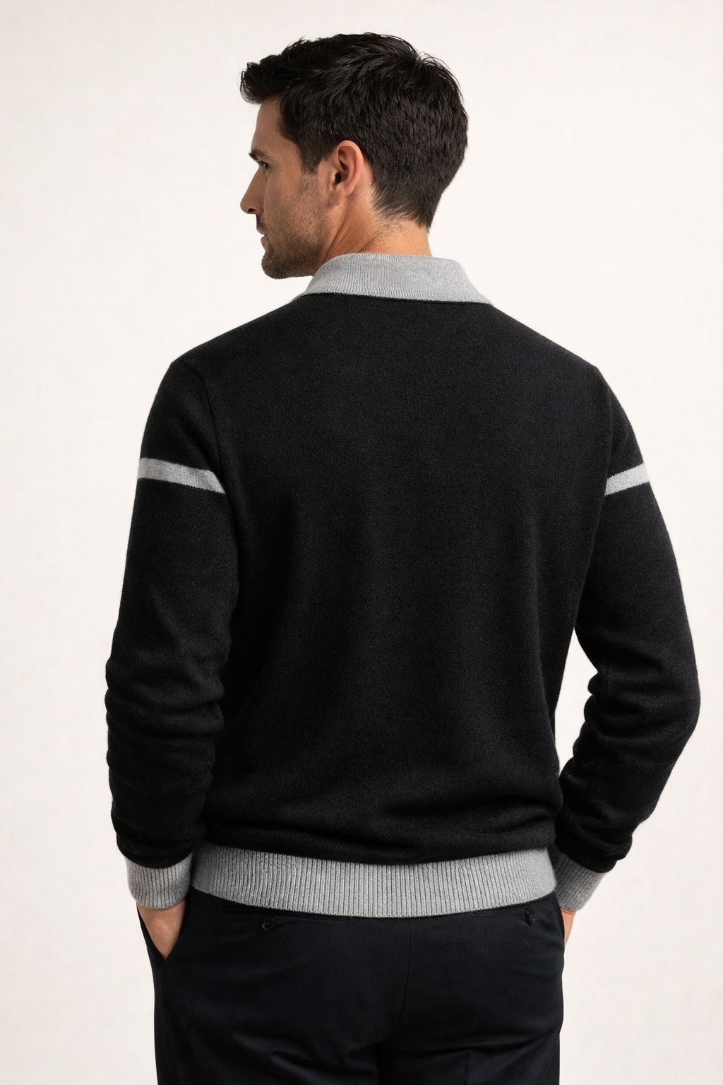 Emanuele Alpaca Knit Cardigan Charcoal