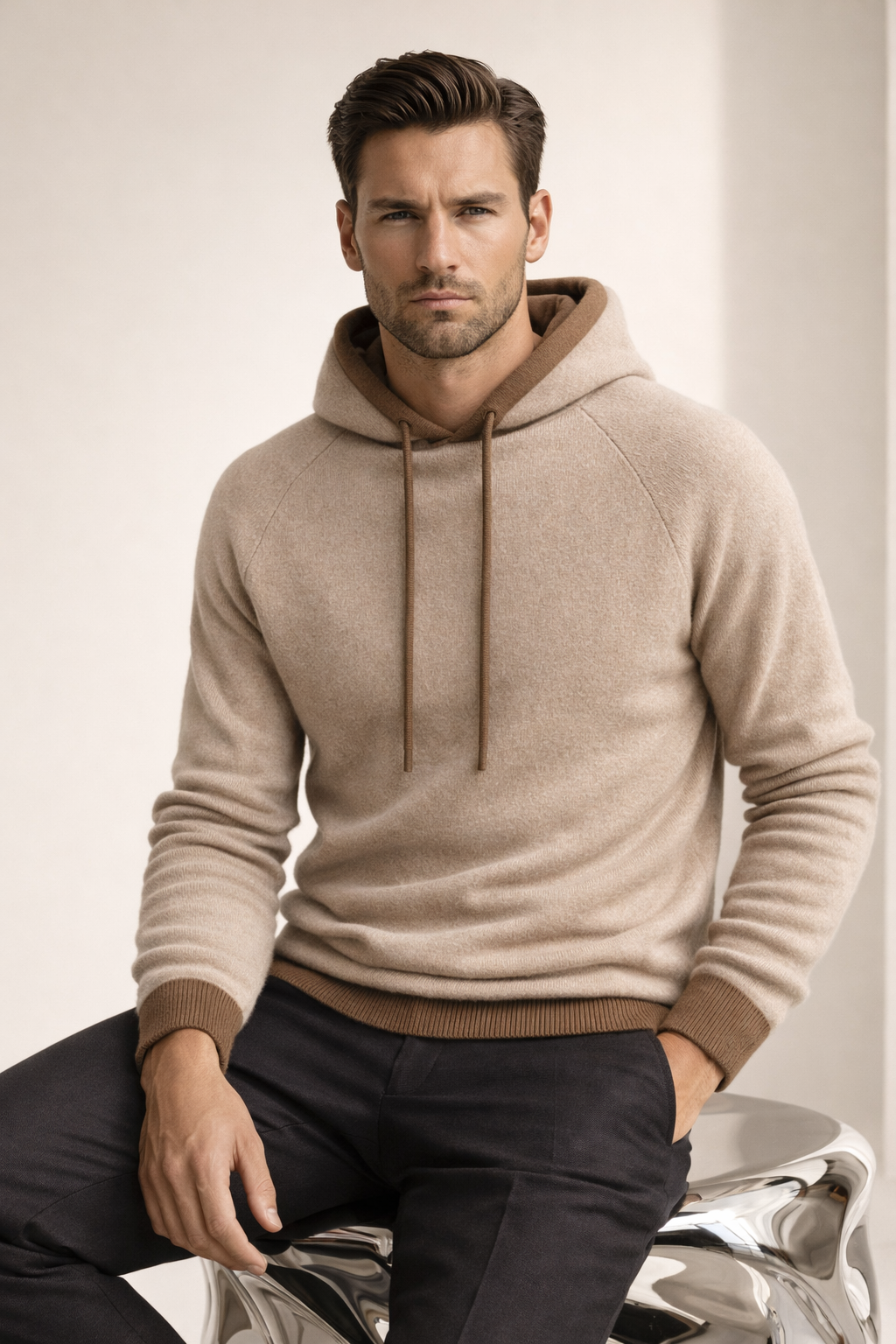 Tommaso Hooded Knit Brown