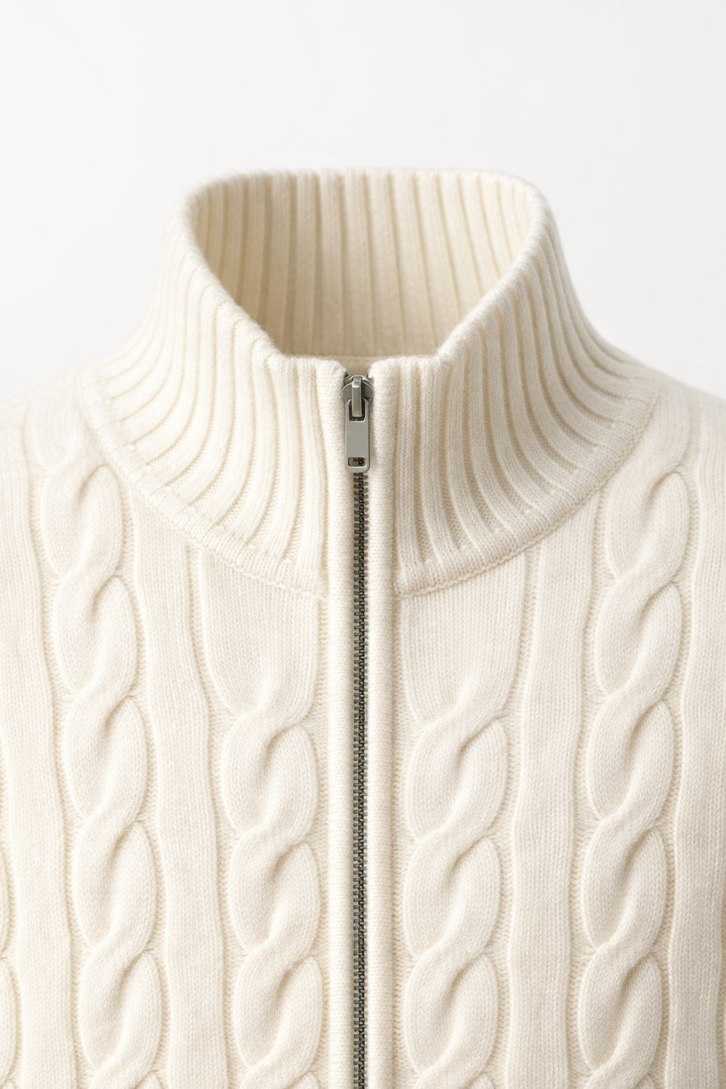 Massimo Zip Cardigan Cream