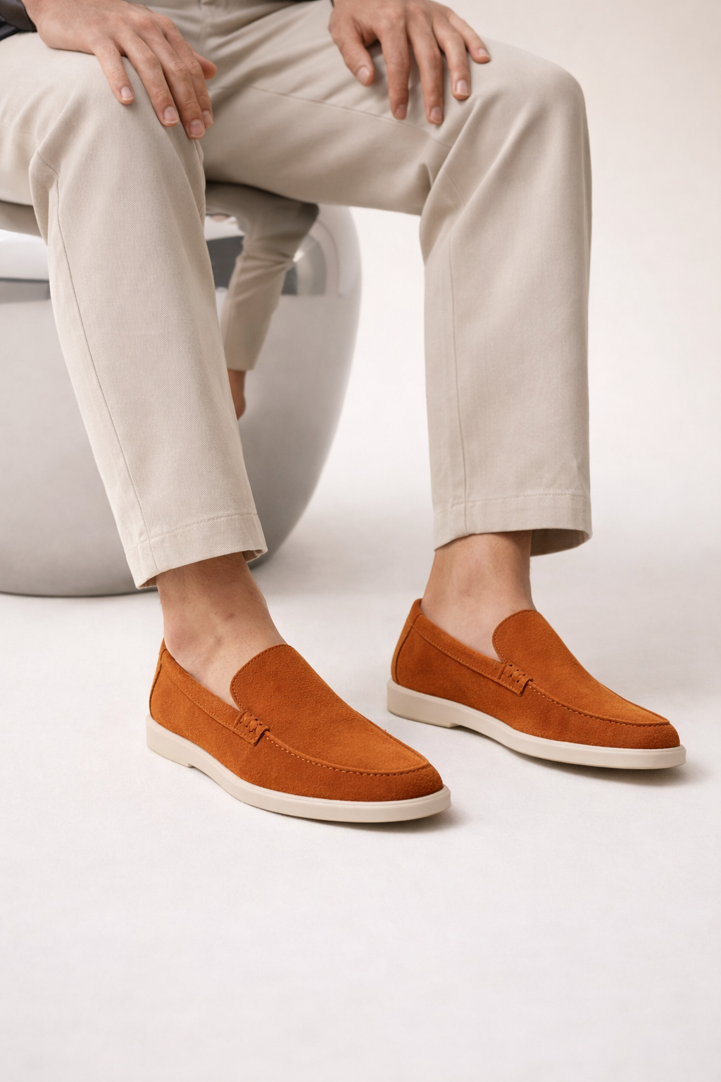 Leonis Suede Loafers Terracotta