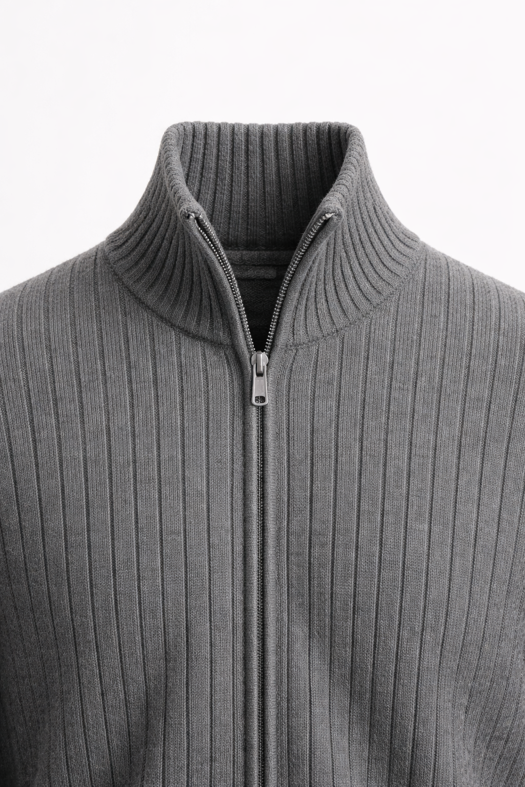 Marco Merino Zip Cardigan Grey