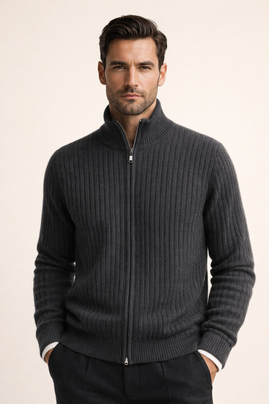 Bruno Cashmere Cardigan Dark Grey