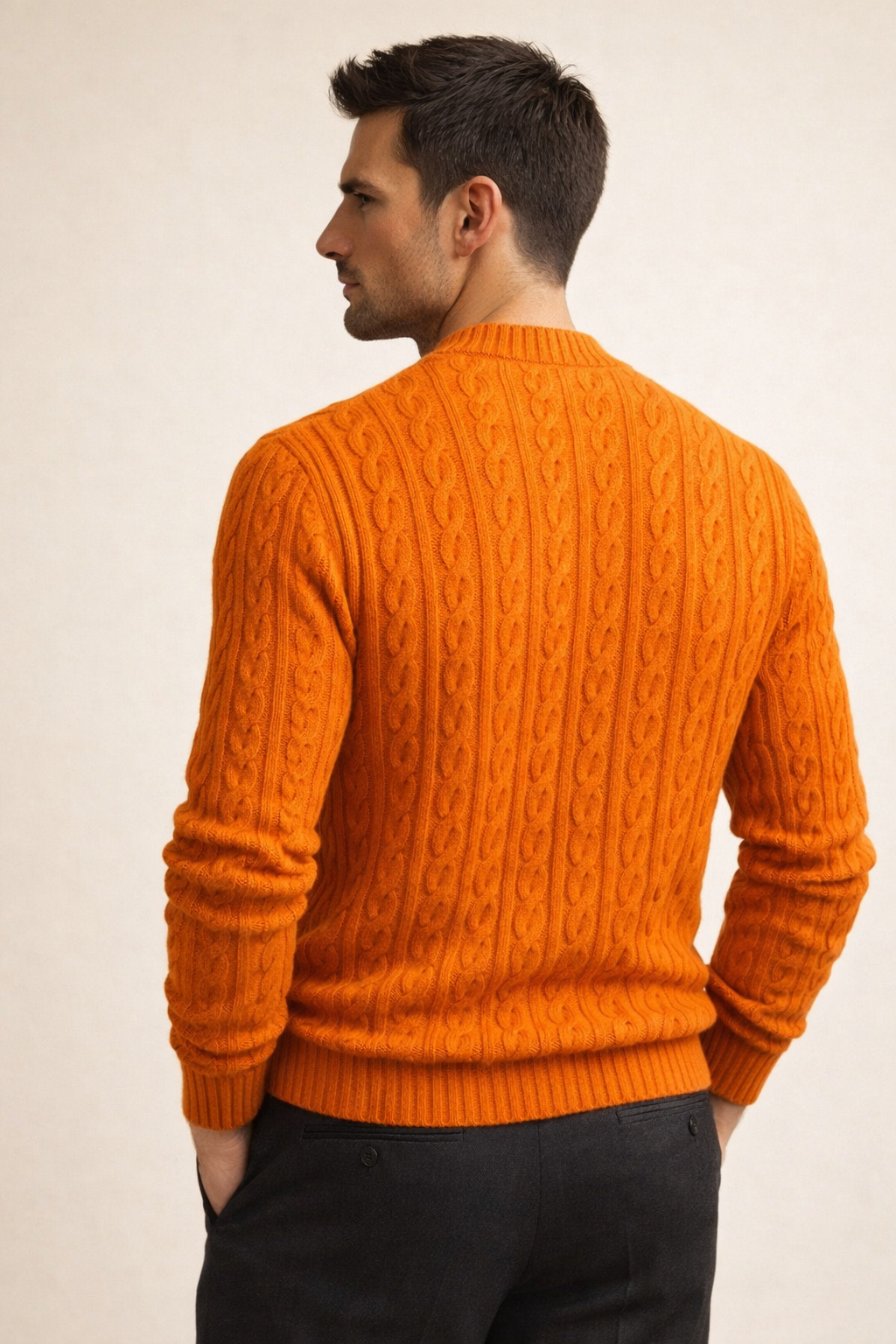 Giacomo Merino Cable Knit Orange