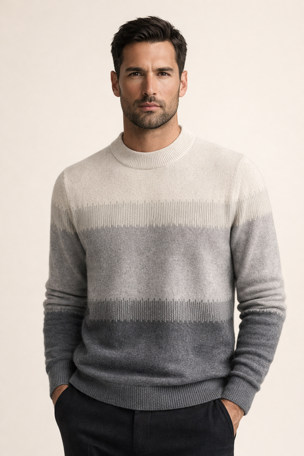 Ettore Merino Gradient Knit Grey
