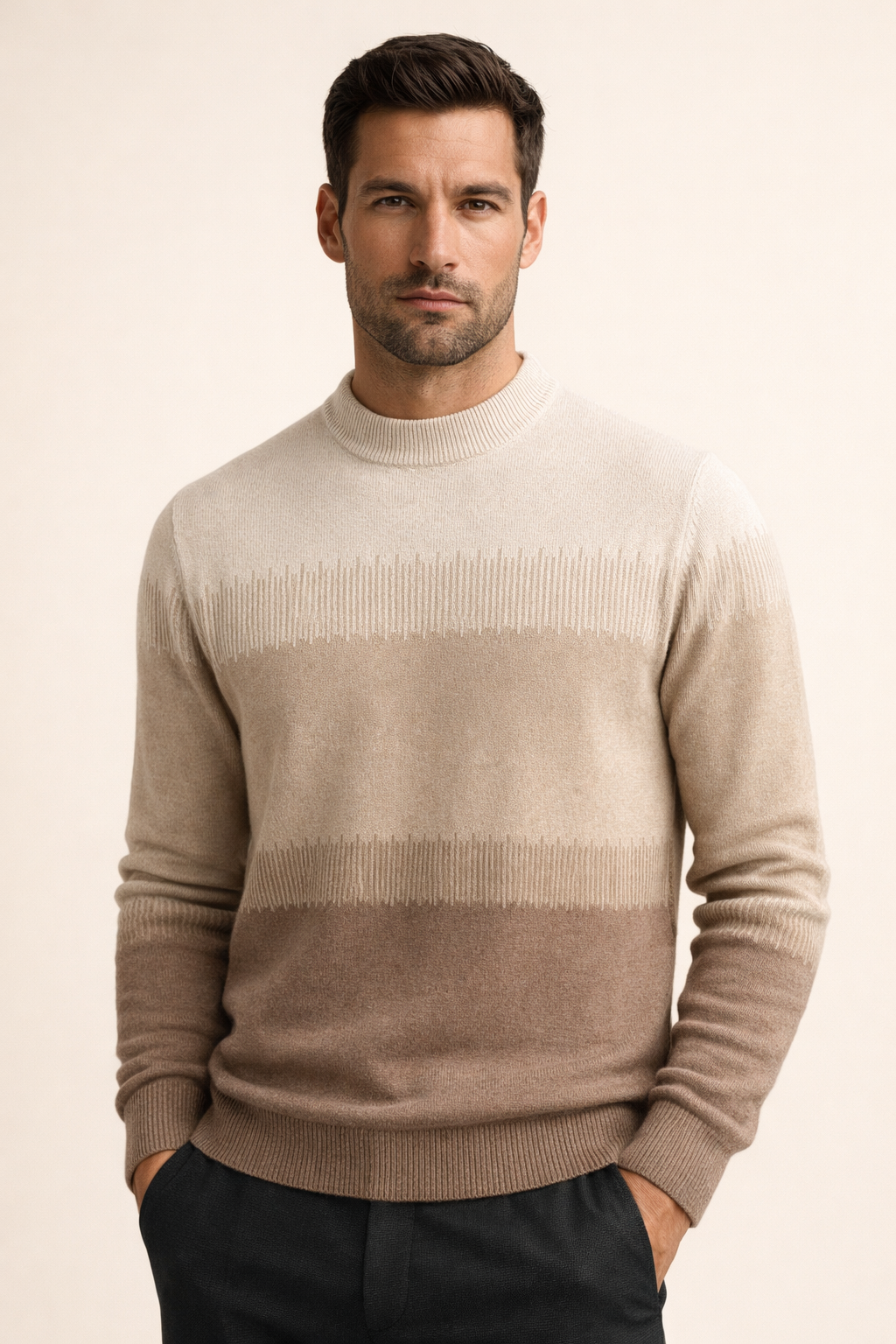 Ettore Merino Gradient Knit Khaki