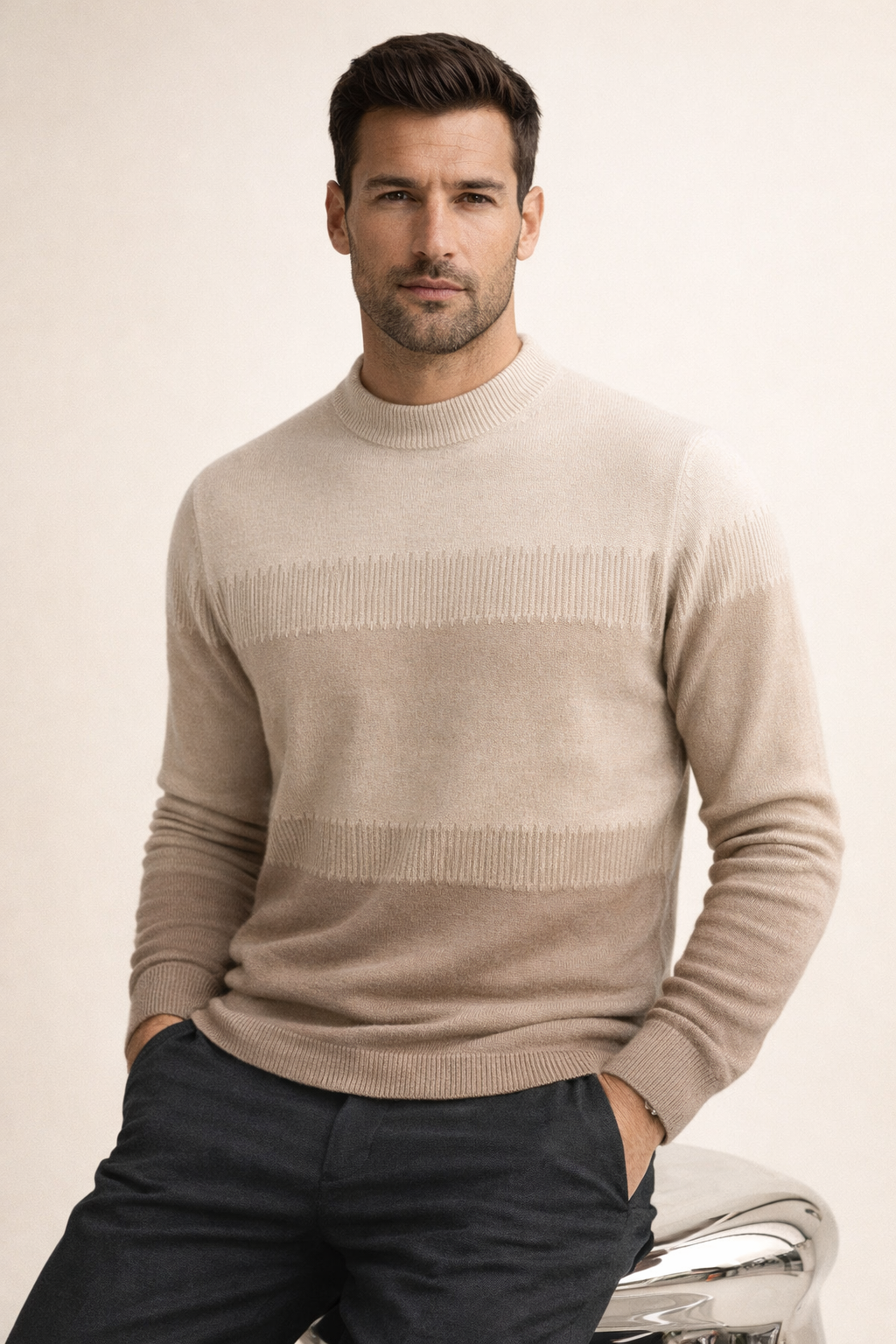 Ettore Merino Gradient Knit Khaki