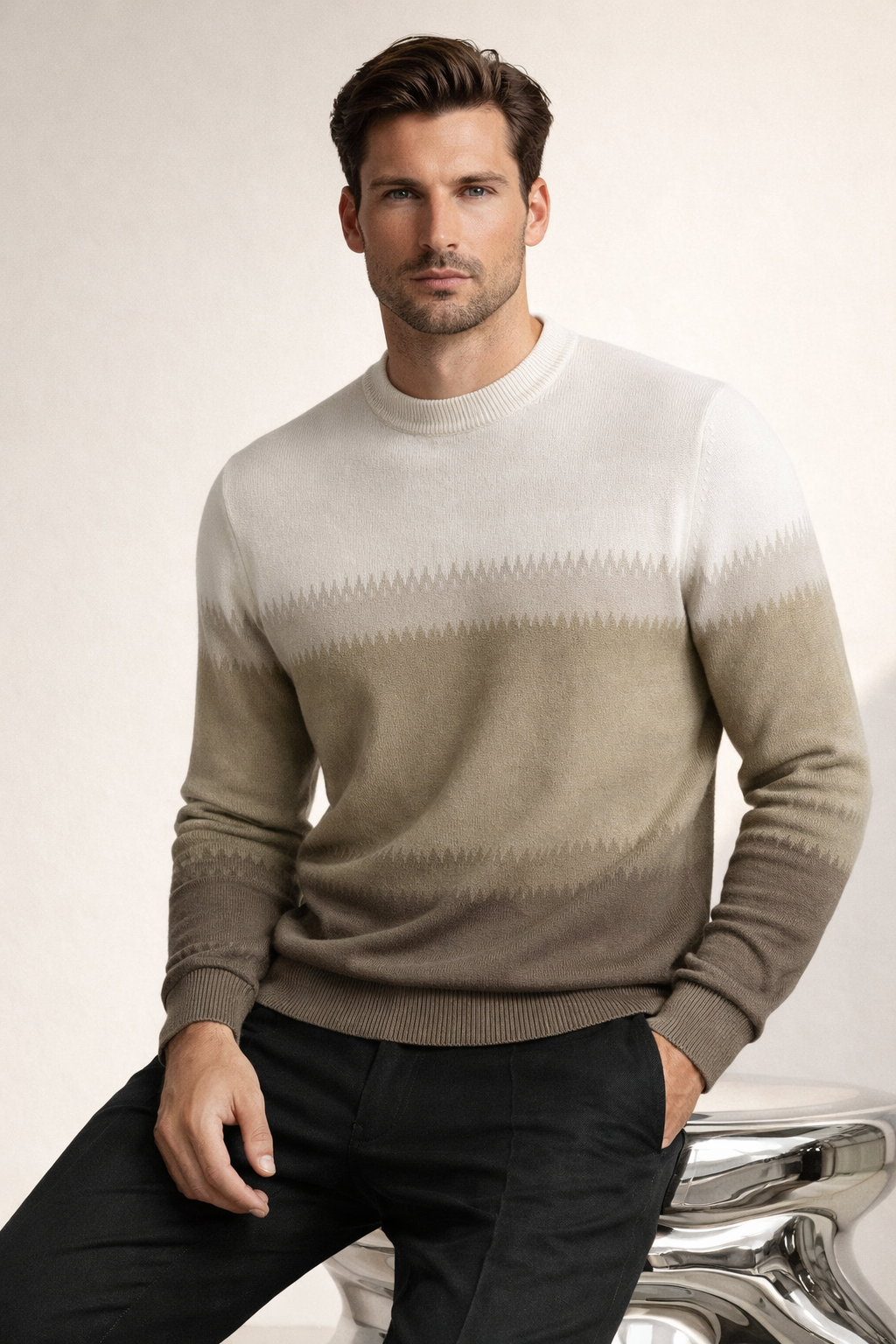 Ettore Merino Gradient Knit Green