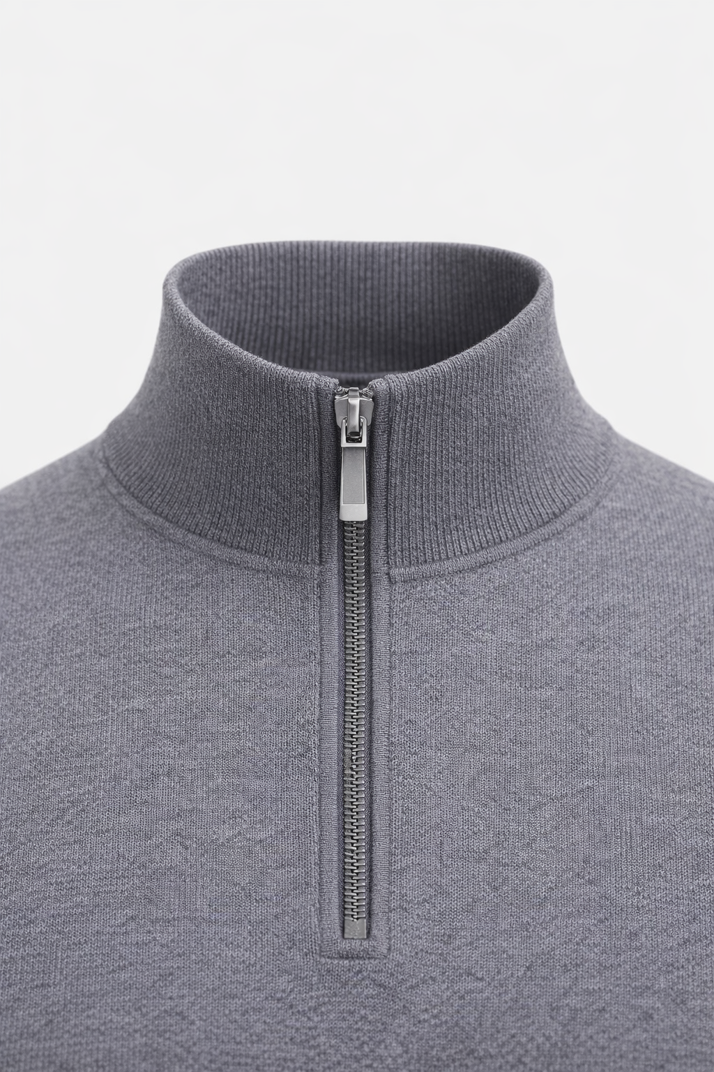 Angelo Quarter-Zip Knit Pullover Dark Grey