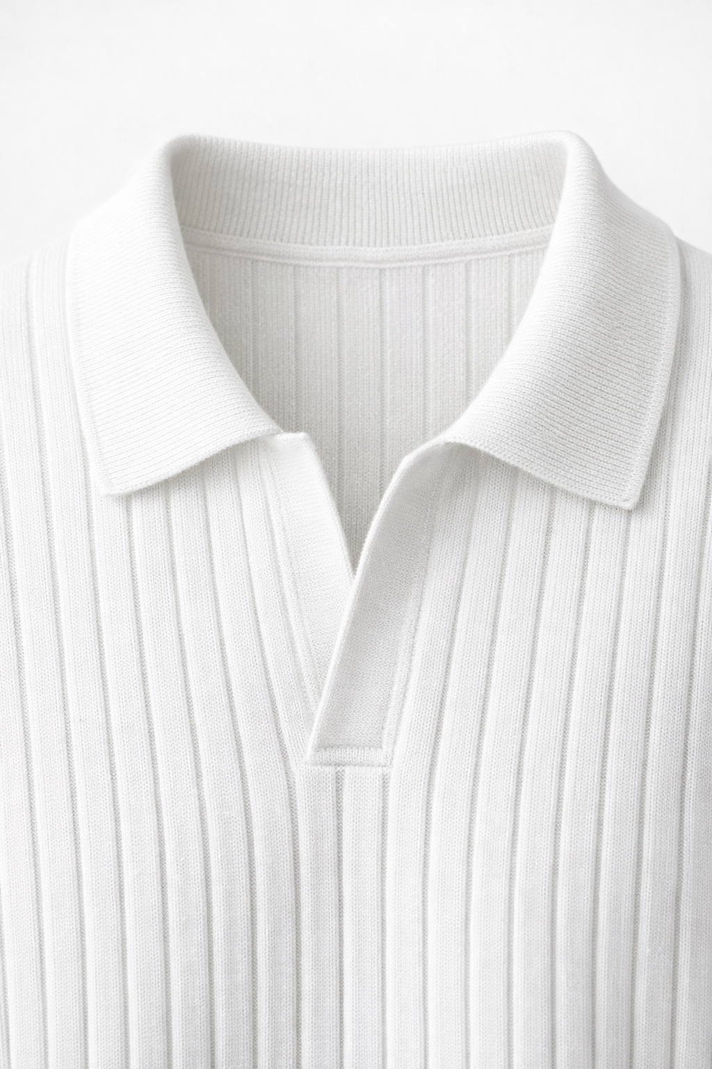 Leonardo Ribbed Knit Polo White