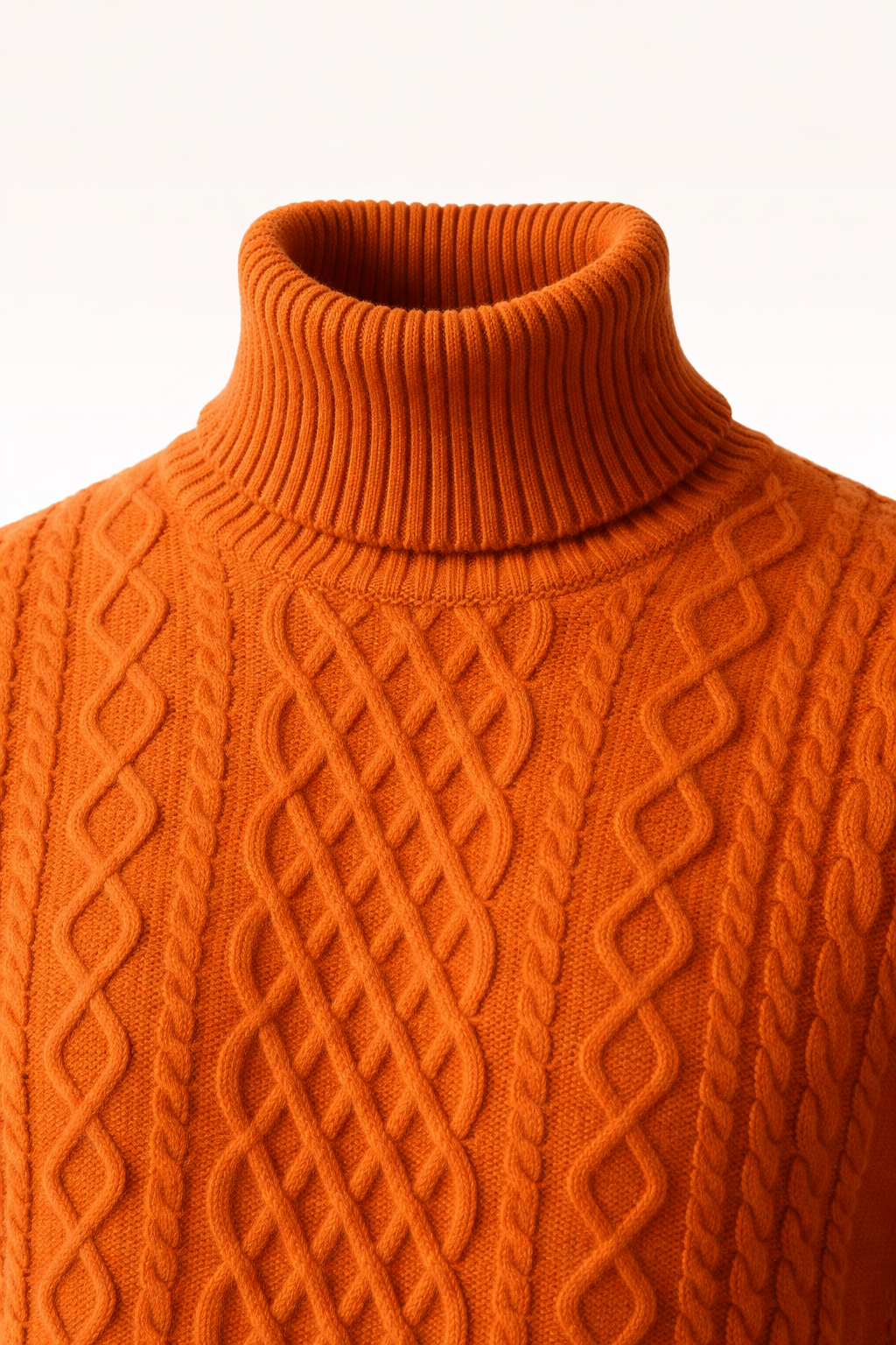 Giuseppe Merino Cable Turtleneck Orange