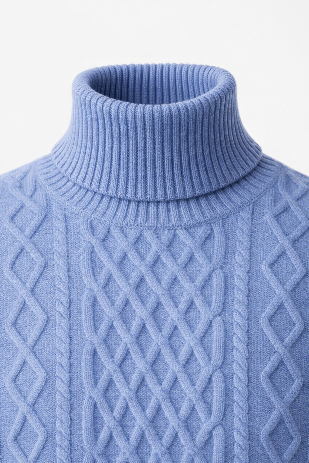 Giuseppe Merino Cable Turtleneck Blue