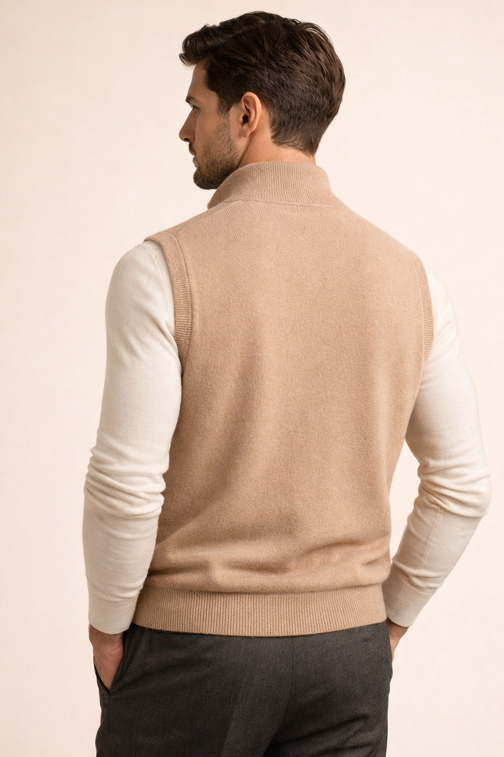Alberto Merino Zip Vest Camel