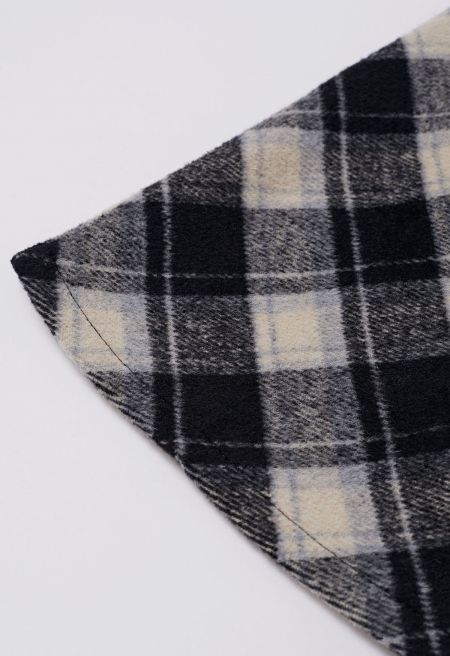 Iconic Plaid Pattern Mini Bud Skirt in Black