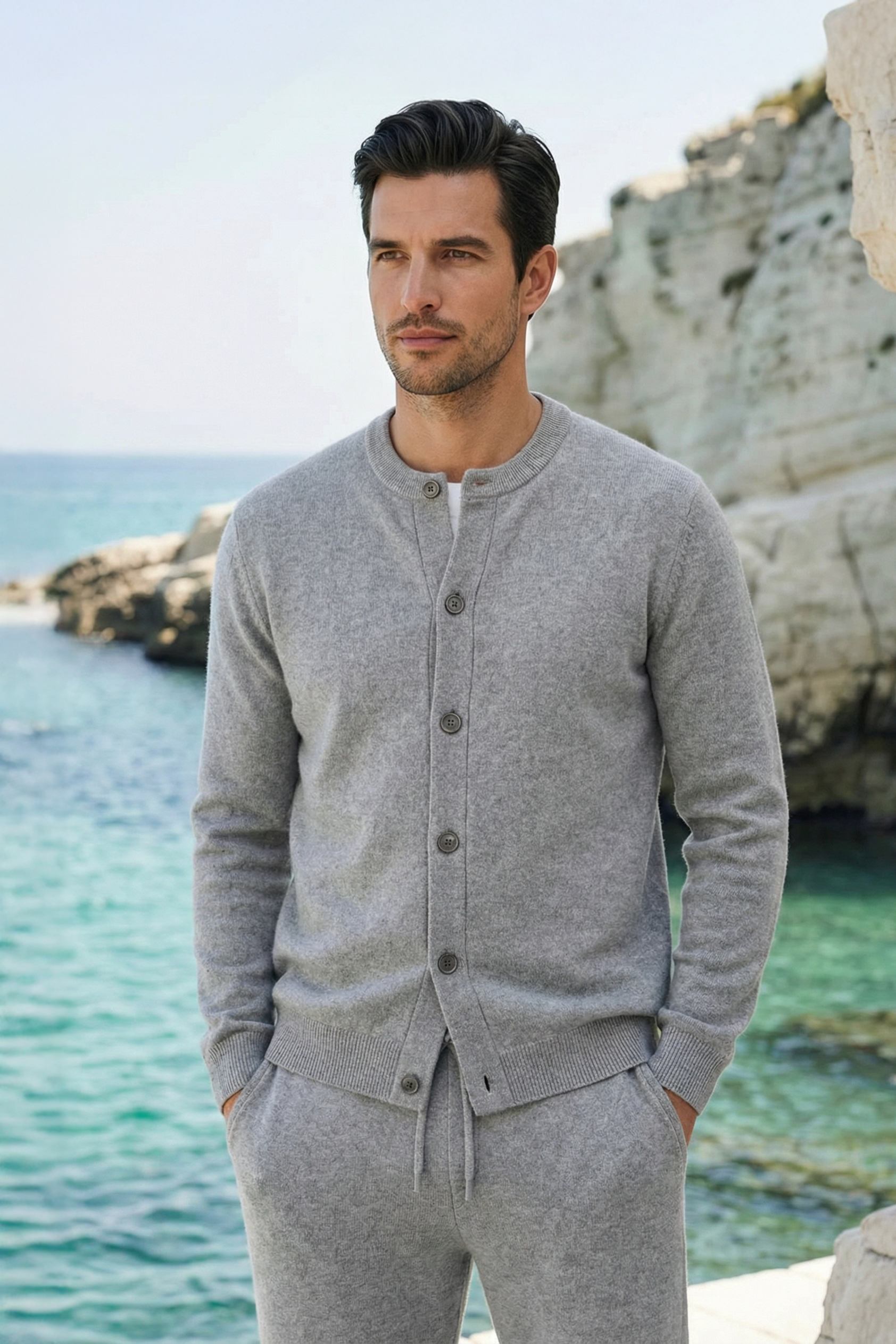 Arlino Buttoned Set Grey