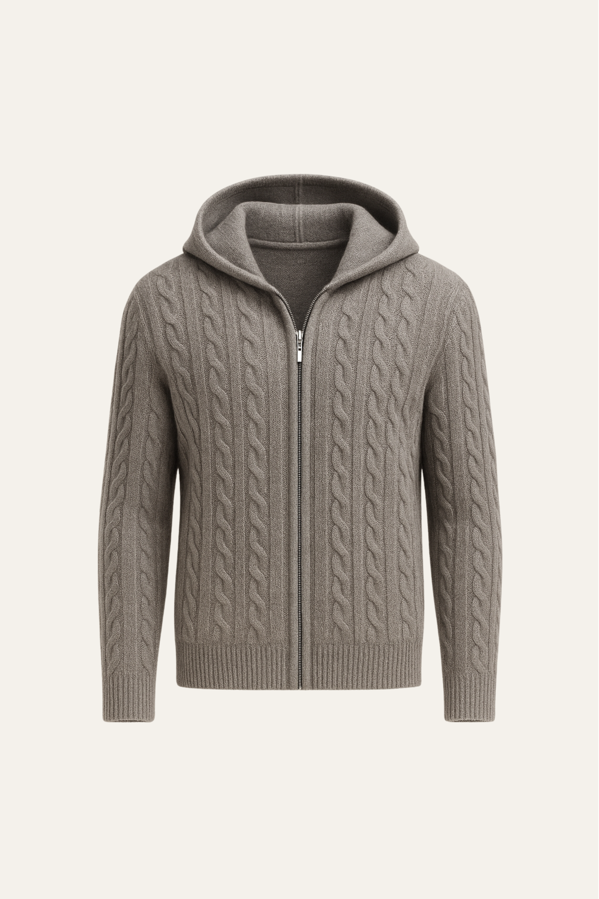 Talieri Hooded Cable Knit Grey