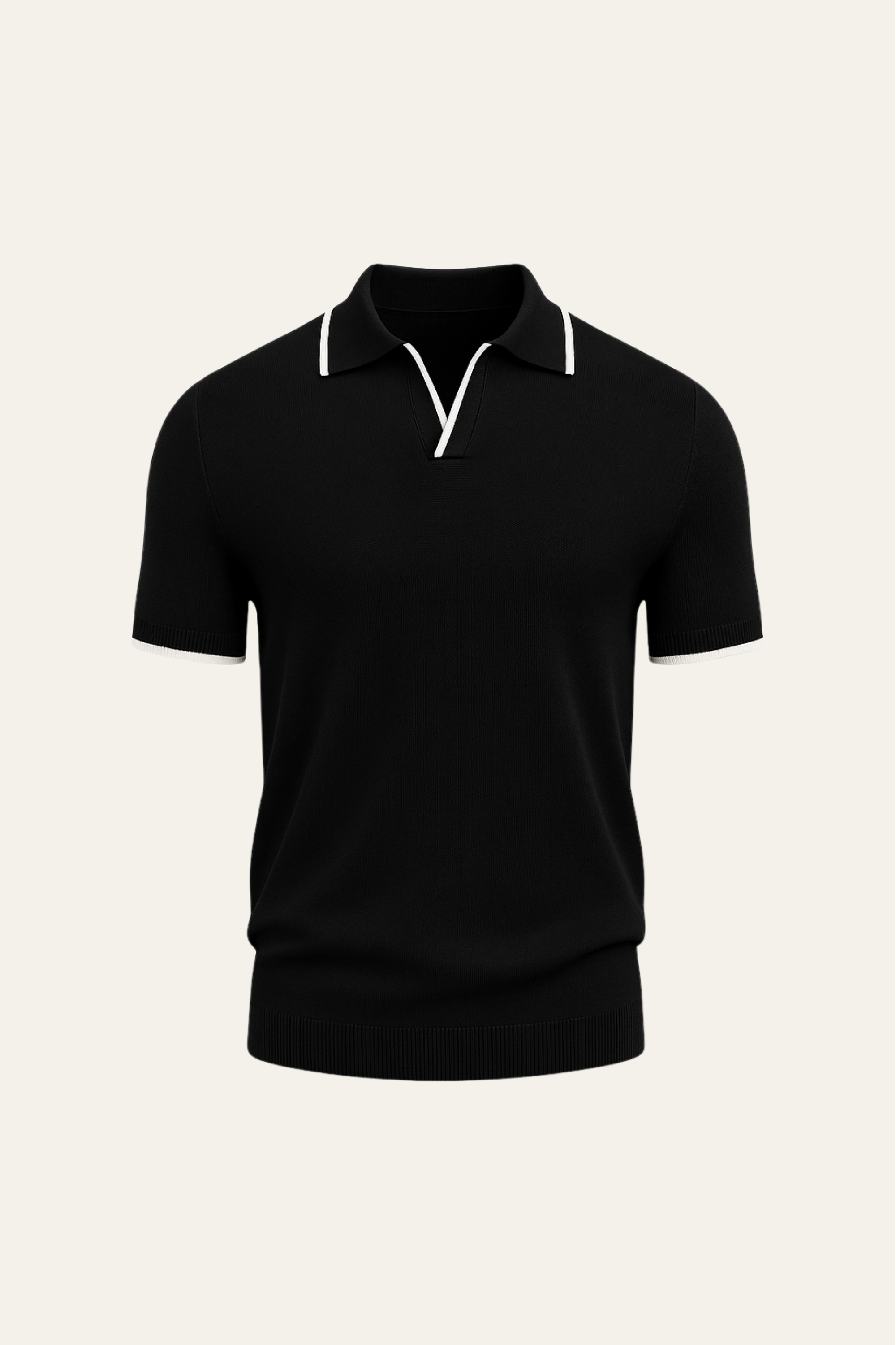 Rivoro Knitted Polo Black