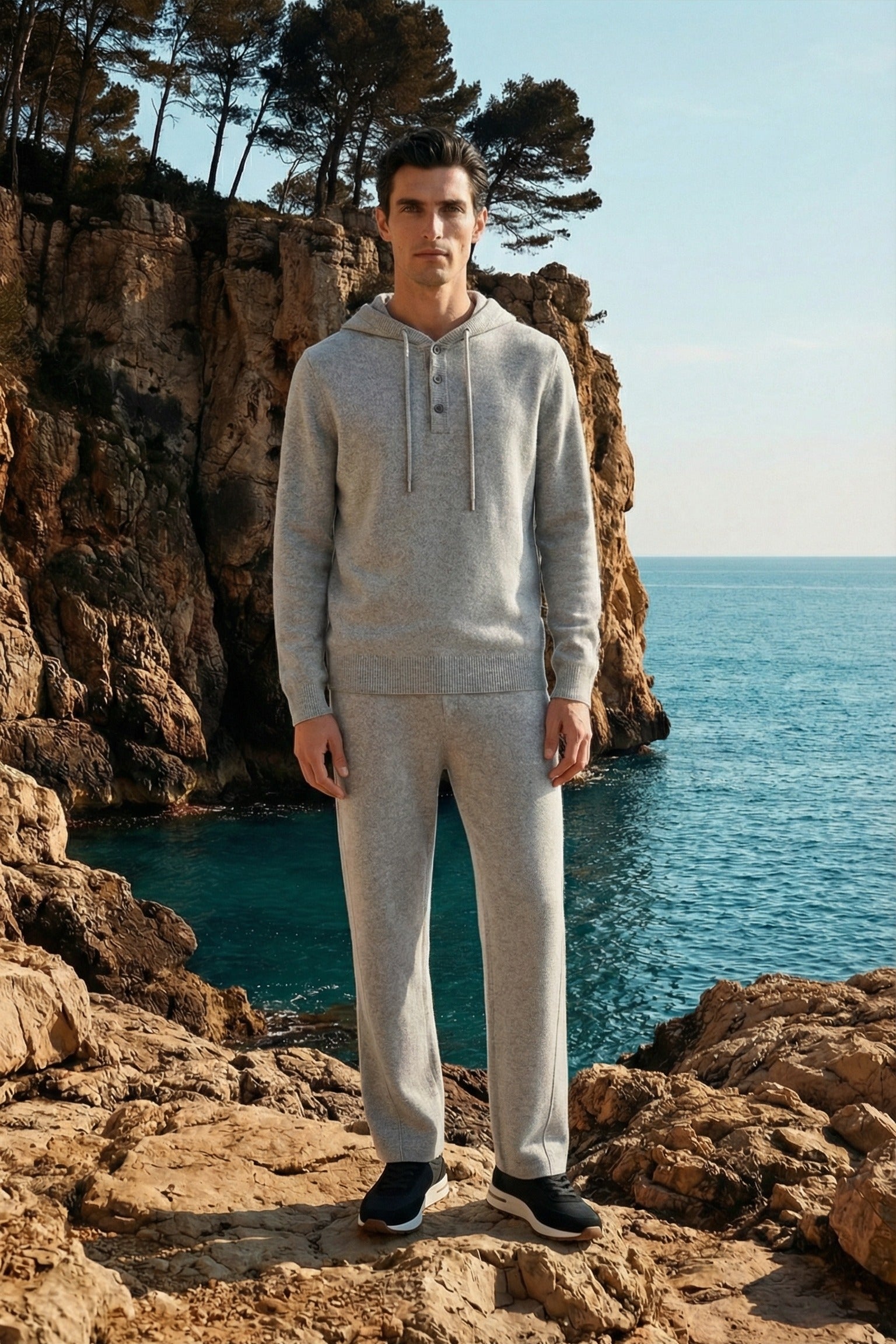 Sorelli Knit Hooded Set Grey