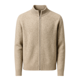 Lorenzi Cashmere Zip Knit Beige